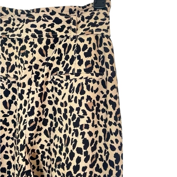 Zara High Waisted Leopard Print Belted Trousers/Pants Size M - Picture 6 of 11